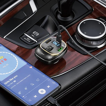 Hoco E76 Bluetooth FM Transmitter – Fast 48W Charging & Clear Audio
