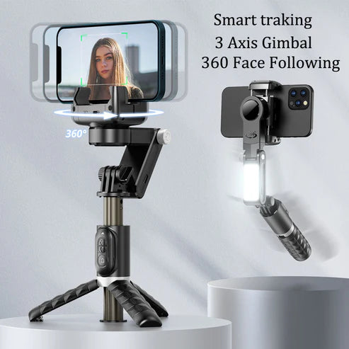 KHM 3-in-1 Smart Handheld Gimbal – Stabilizer, Selfie Stick, and Tripod for Smartphones